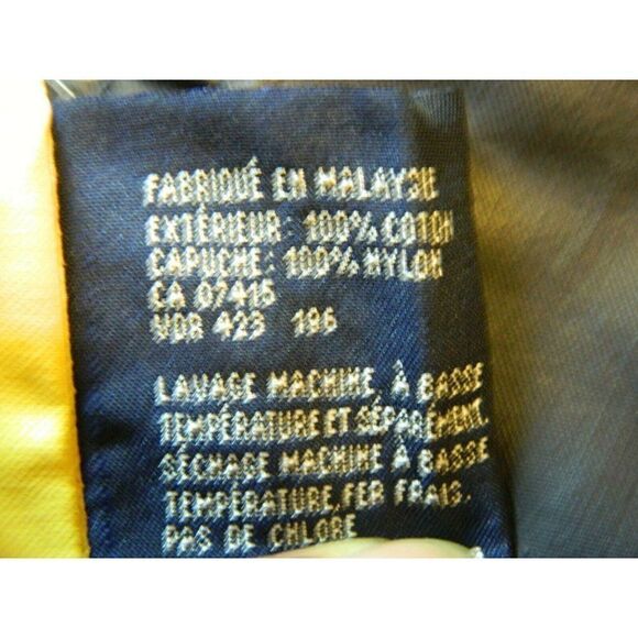Nautica Jacket Blue Yellow Fold Away Hood Coat L - Picture 8 of 8